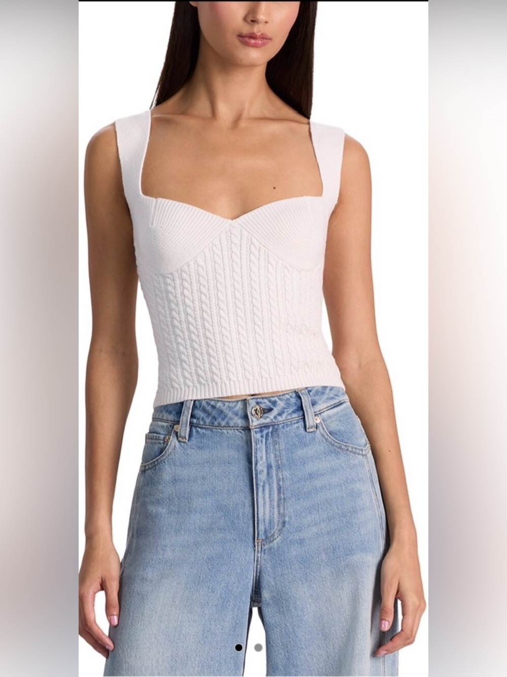 Alice + Olivia Adrianna Knit Textured Wool-Blend Corset